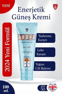 Aquas Yaşlanma Karşıtı Enerjetik Güneş Kremi Spf 50 Uva Uvb 100 ml Yeni Formül, Beyaz iz bırakmaz