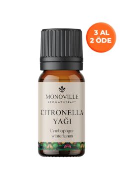 Monoville Citronella Uçucu Yağı 10 ml %100 Saf ve Doğal (Citronella Essential Oil)