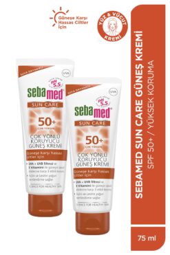 Sebamed Sun Care UVA/UVB Filtresi E Vitamini Üçlü Yüksek Koruma Çok Yönlü Güneş Kremi 50 SPF 75 ml x 2 Adet