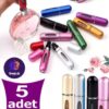 Genel Markalar 5 Adet Taşınabilir Mini Doldurmalı Parfüm Şisesi Cep Parfümü Seyahat Tipi Çanta İçi 5 ml