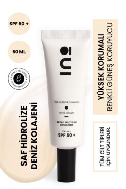 INO Beauty Broad Spectrum SPF 50+ Sunscreen - Yüksek Korumalı Güneş Kremi - 01 Light - Saf Kolajen - 50ml
