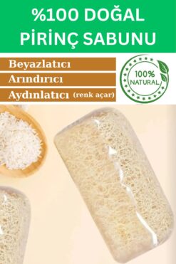 VERANT Beyazlatıcı - Aydınlatıcı - Renk Açıcı Doğal Kabak Lifli Pirinç Özlü Sabun (kremi etk.)