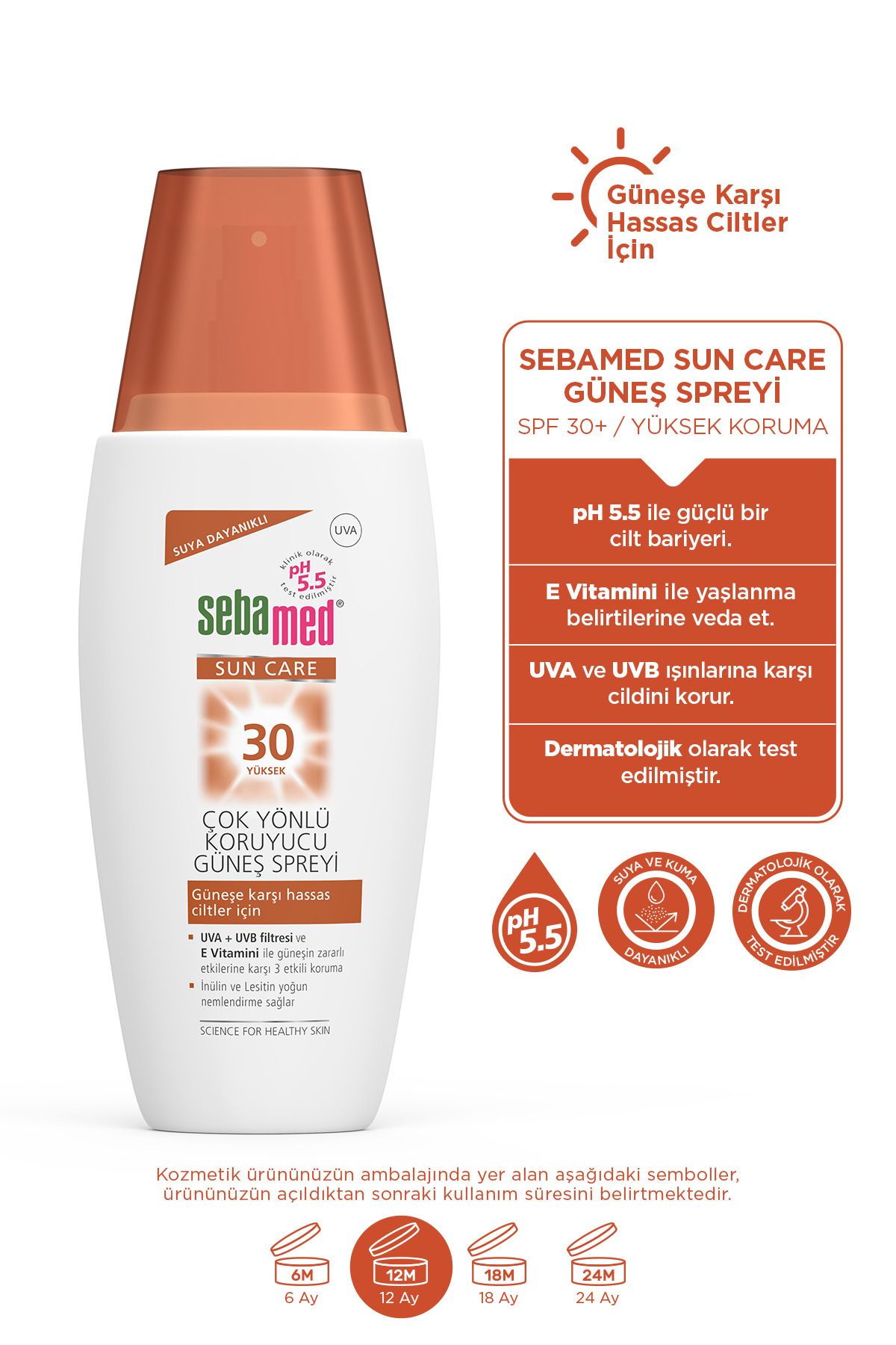 Sebamed Sun Care SPF 30 UVA / UVB Filtresi ve E Vitamini Üçlü Yüksek Koruma Çok Yönlü Güneş Spreyi 150 ml - Görsel 2