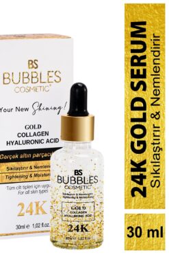 bs bubbles cosmetic 24k Altın Parçacıklı Kırışıklık Karşıtı Collagen Kolajen Serum 30 ml