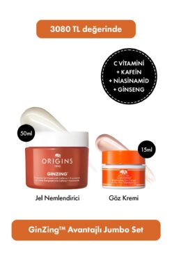 Origins C Vitamini & Niasinamid Içeren Ginzing™ Jumbo Set: Jel Nemlendirici 50 ml & Göz Kremi 15 ml