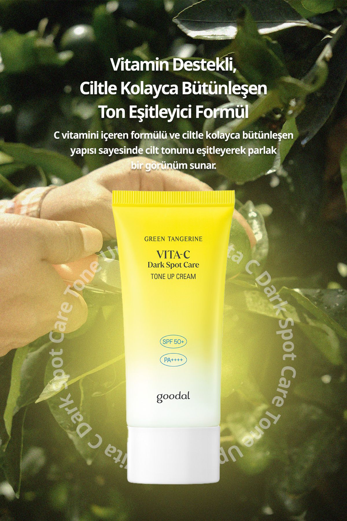 Goodal Ton Eşitleyici Leke Karşıtı Güneş Kremi GOODAL Green Tangerine Vita C Dark Spot Tone Up Cream SPF50+ - Görsel 2