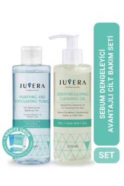 JUVERA Cosmeceuticals Yağlı Ve Akneye Eğilimli Ciltler Için Temizleme Jeli Ve Gözenek Sıkılaştırıcı Arındırıcı Tonik