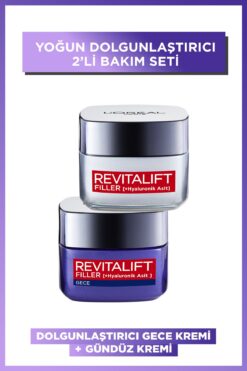 L'Oreal Paris Revitalift Filler Yoğun Dolgunlaştırıcı Yaşlanma Karşıtı Gece Kremi 50ml + Gündüz Kremi 50 Ml