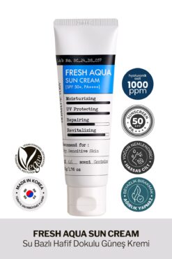 DERMA FACTORY Su Bazlı Nemlendirici Güneş Kremi Derma Factory Fresh Aqua Sun Cream SPF 50+ PA++++