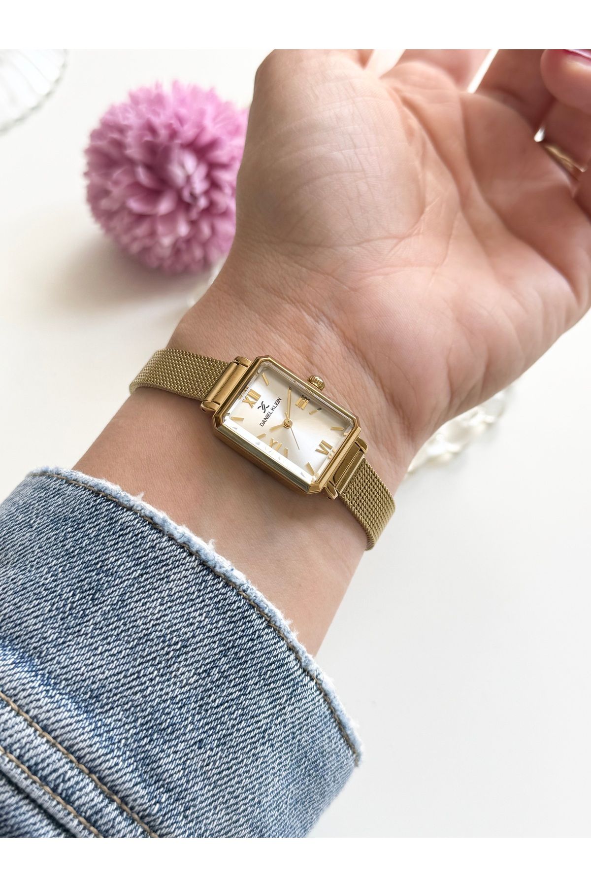 Daniel Klein Gold Renk Hasır Kordon Kadın Kol Saati - Görsel 2