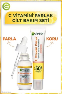 Garnier C Vitamin Serum (Niasinamid + Salisilik Asit) +  Işıltılı Doku Güneş Koruyucu Krem 50SPF UV UA