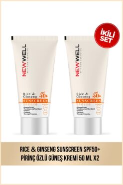 New Well 2 Adet Rice & Ginseng Sunscreen Spf50+ Pirinç Özlü Güneş Kremi 50 ML
