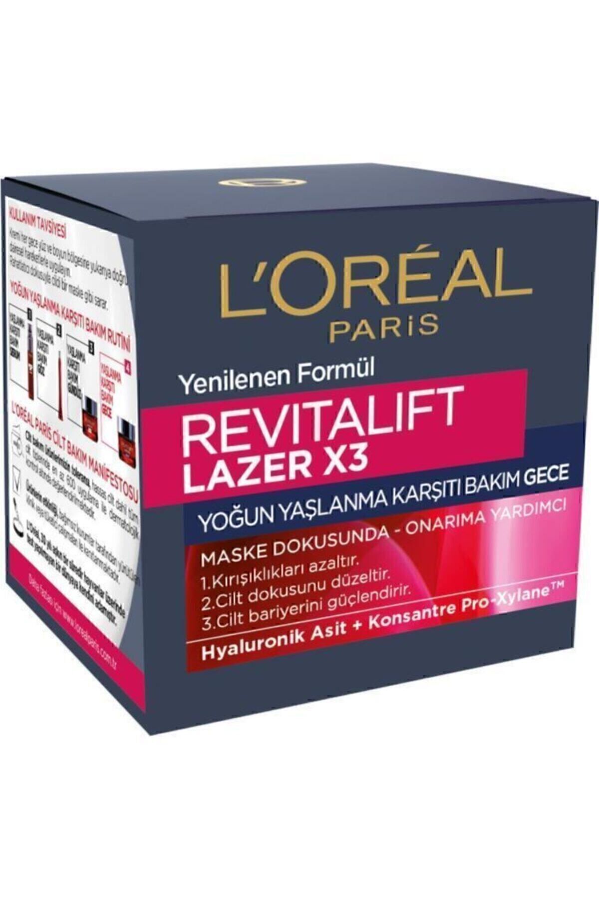 L'Oreal Paris L'oréal Paris Revitalift Lazer X3 Yoğun Yaşlanma Karşıtı Gece Bakım Kremi - Görsel 2