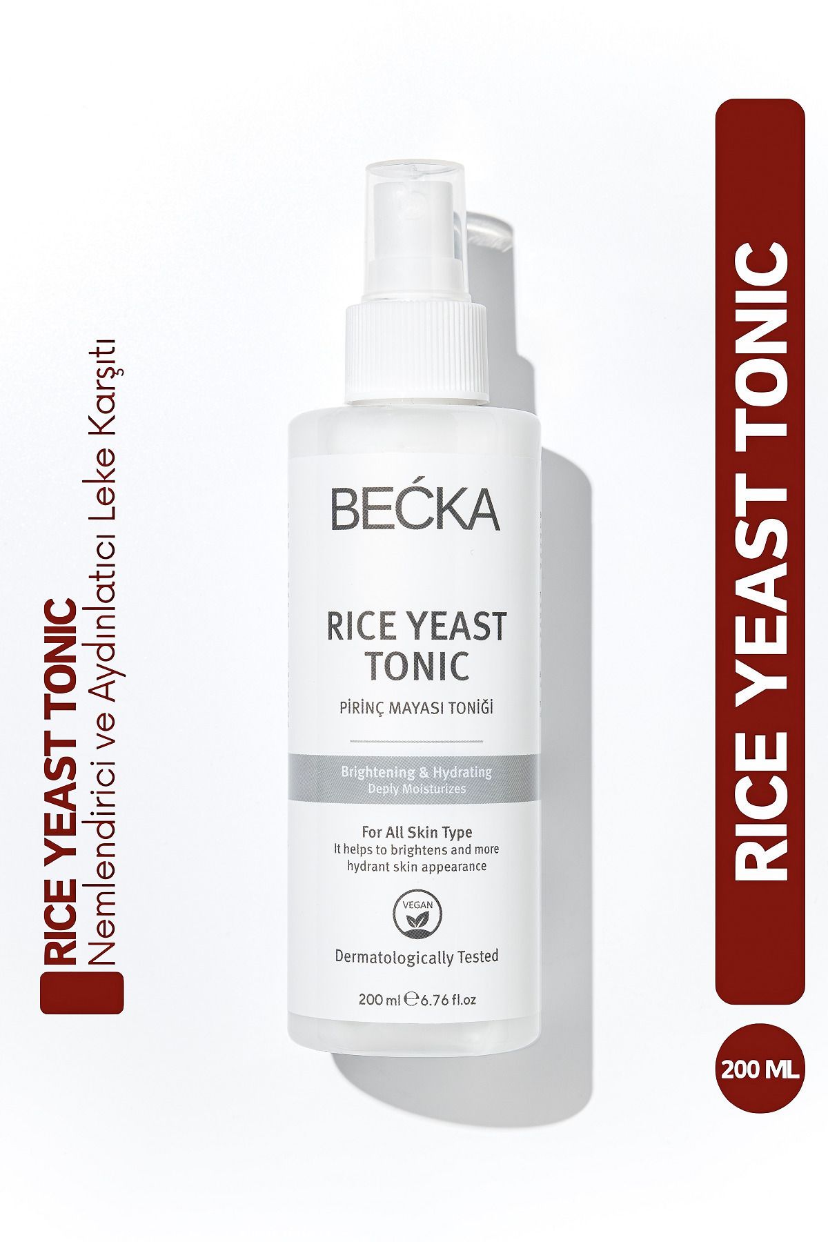BEÇKA Rice Yeast Tonic, Beyazlatıcı, Aydınlatıcı Ve Leke Karşıtı Pirinç Mayası Tonik 200 ml