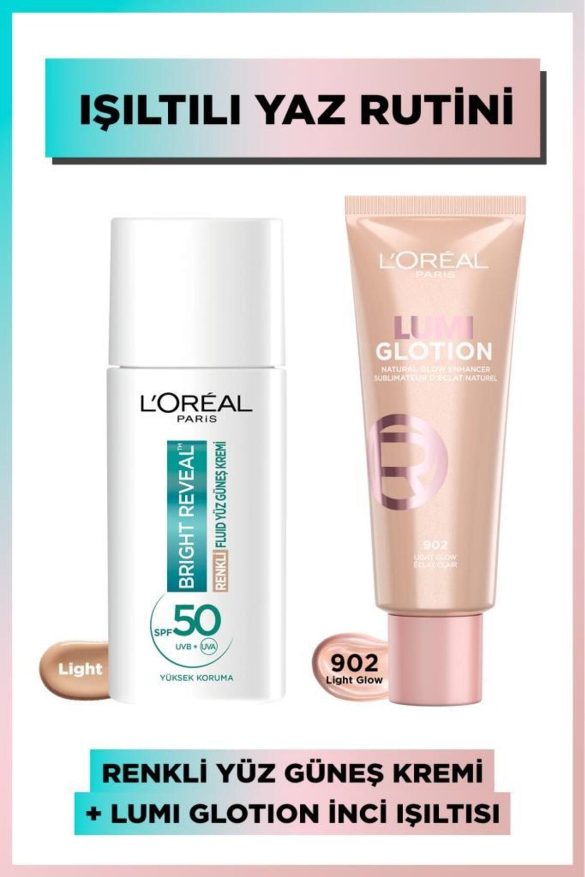 L'Oreal Paris Bright Reveal Koyu Leke Karşıtı Günlük Güneş Kremi Light & Glotion All-in-one Doğal Işıltı 902
