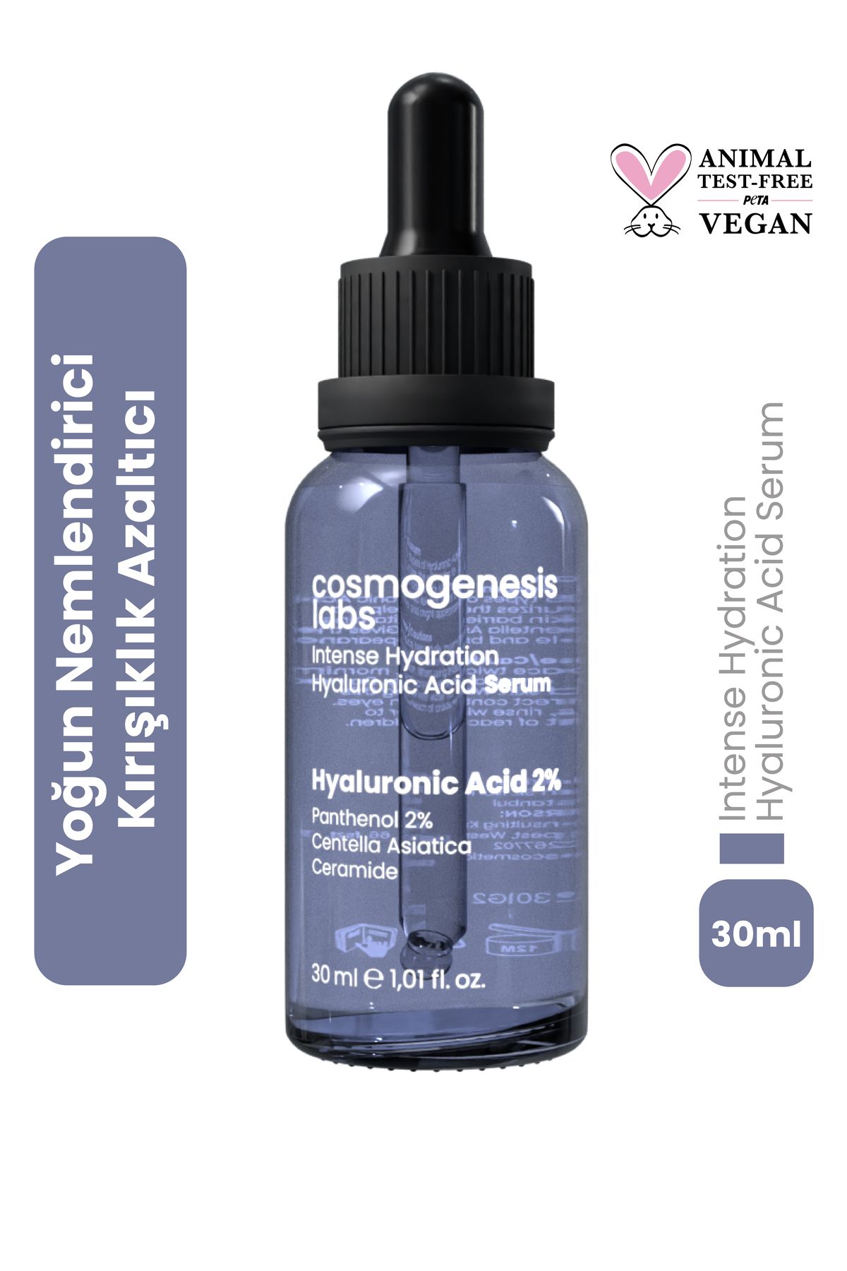 Cosmogenesis Labs Hyaluronik Asit Serum 30ml - Yoğun Nemlendirici Kırışıklık Karşıtı Vegan (%2 HYALURONİK ASİT)