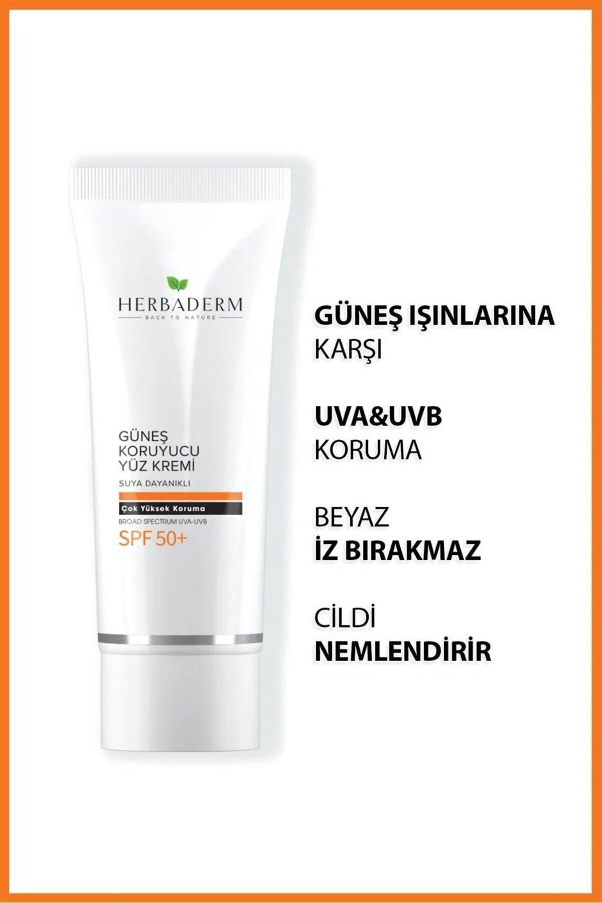 Herbaderm Güneş Koruyucu 50 Spf Yüz Kremi 75 ml - Görsel 2