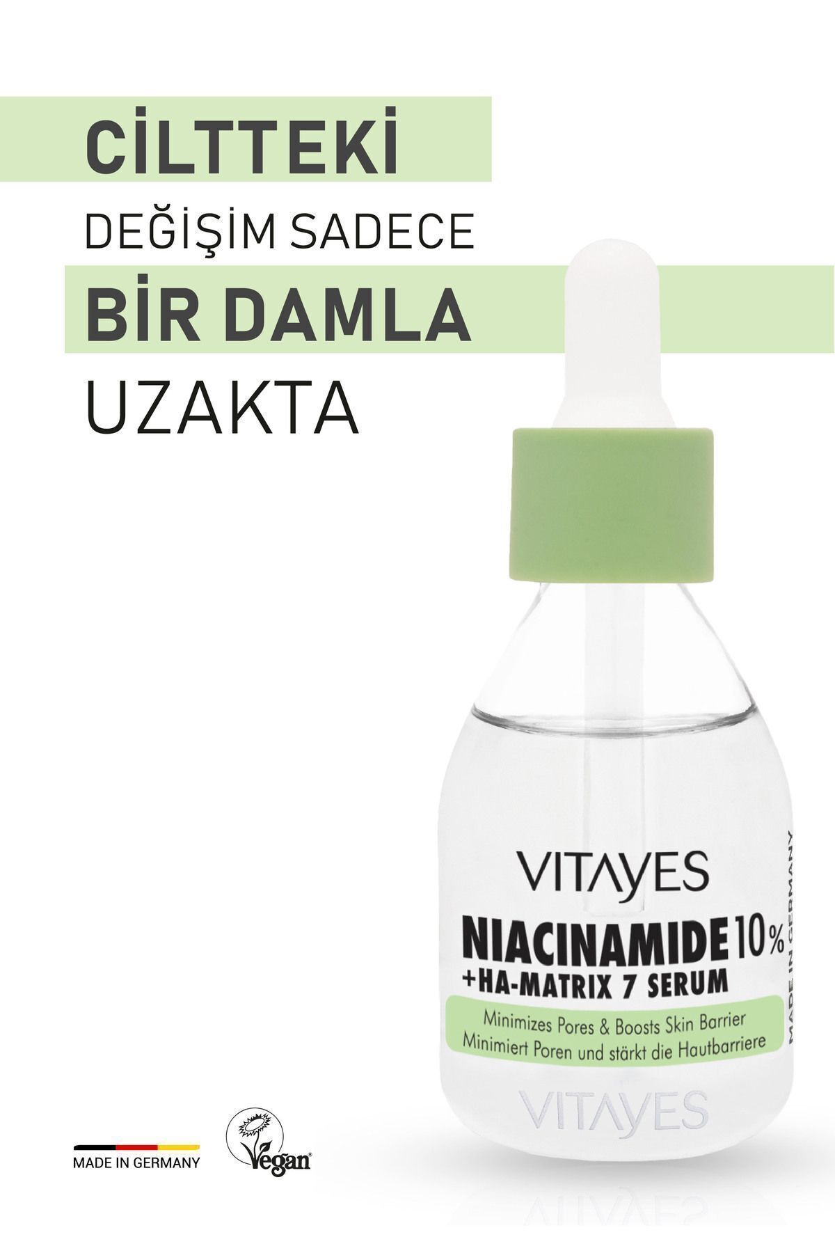 VITAYES Leke Karşıtı Gözenek Sıkılaştırıcı Niacinamide %10 Ve Hyalüronik Asit Cilt Bariyeri Yüz Serum - Görsel 2