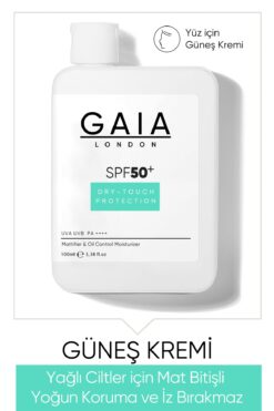 Gaia London Yağlı Ciltler Için Mat Bitişli 50spf Uva/uvb 120ml Dry Touch Güneş Kremi