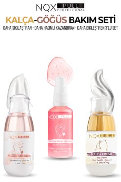 NQX PULL Gögüs Büyütmeye ve Gögüs Dikletirme ve Kalca Dikleştirmeye Yardımcı 3 lü Set