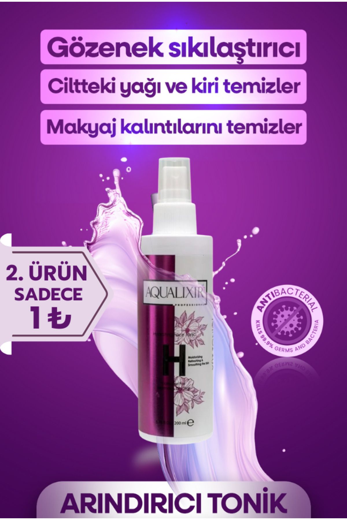 AQUALIXIR PROFESSIONAL Gözenek Sıkılaştırıcı, Arındırıcı Ve Yağ Dengeleyici Tonik 200 ML