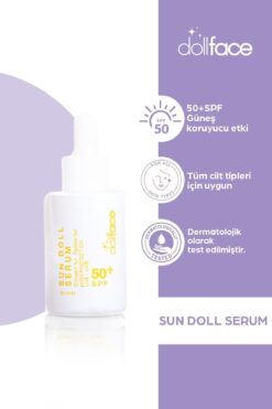 dollface Güneş Koruyucu 50+SPF Sun Serum- SUN DOLL SERUM- Kolajenli Makyaj Altı