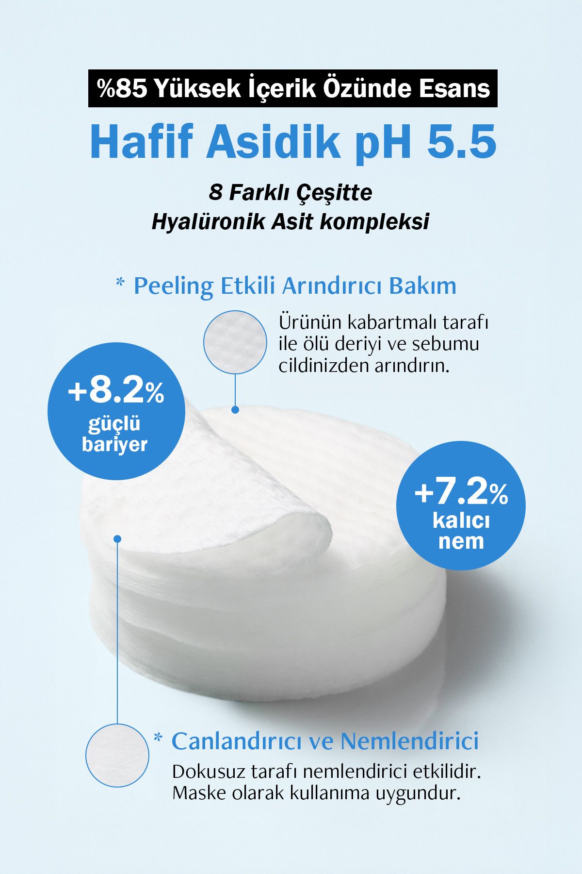 LUVUM Hyalüronik Asit ve Cadı Fındığı İçeren Nemlendirici Tonikli Ped Luvum Toner Pad 60 adet - Görsel 2