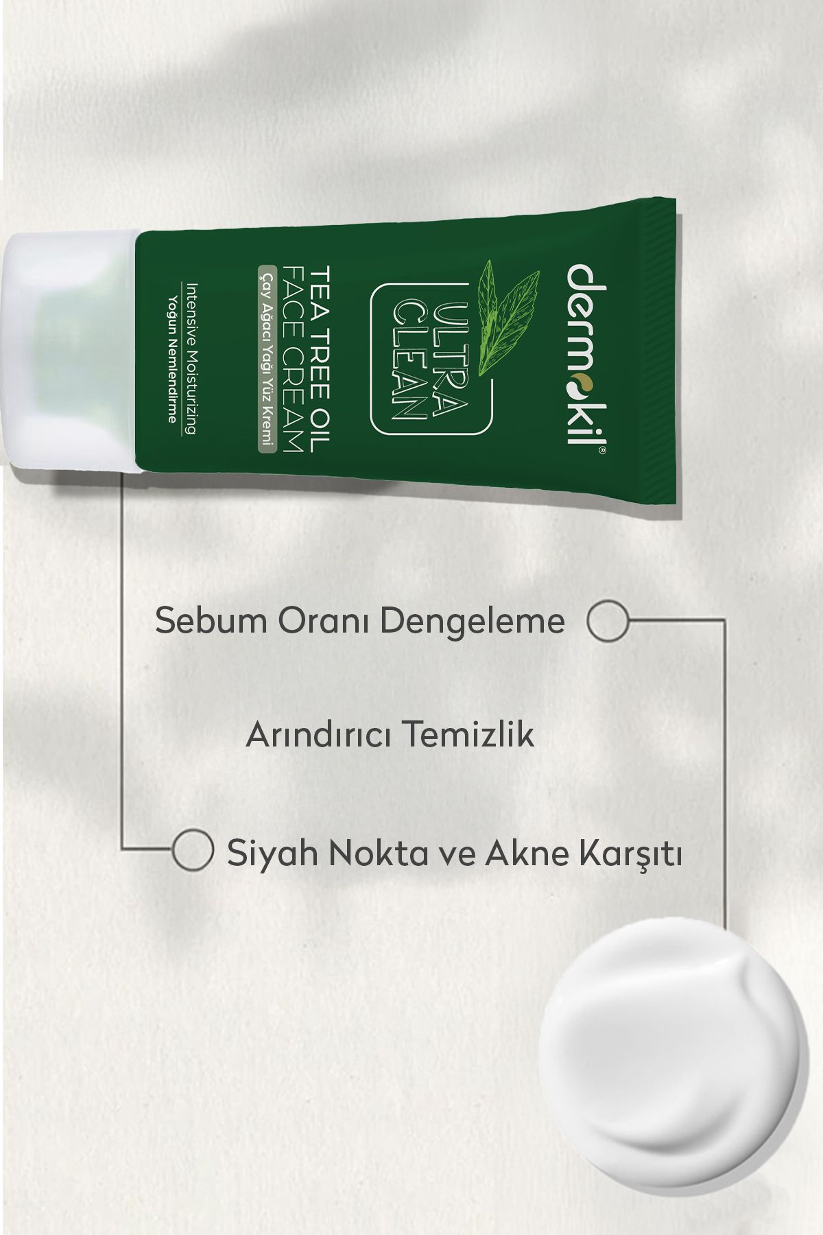 Dermokil Ultra Clean Çay Ağacı Yağı Yüz Kremi 50ml - Görsel 2