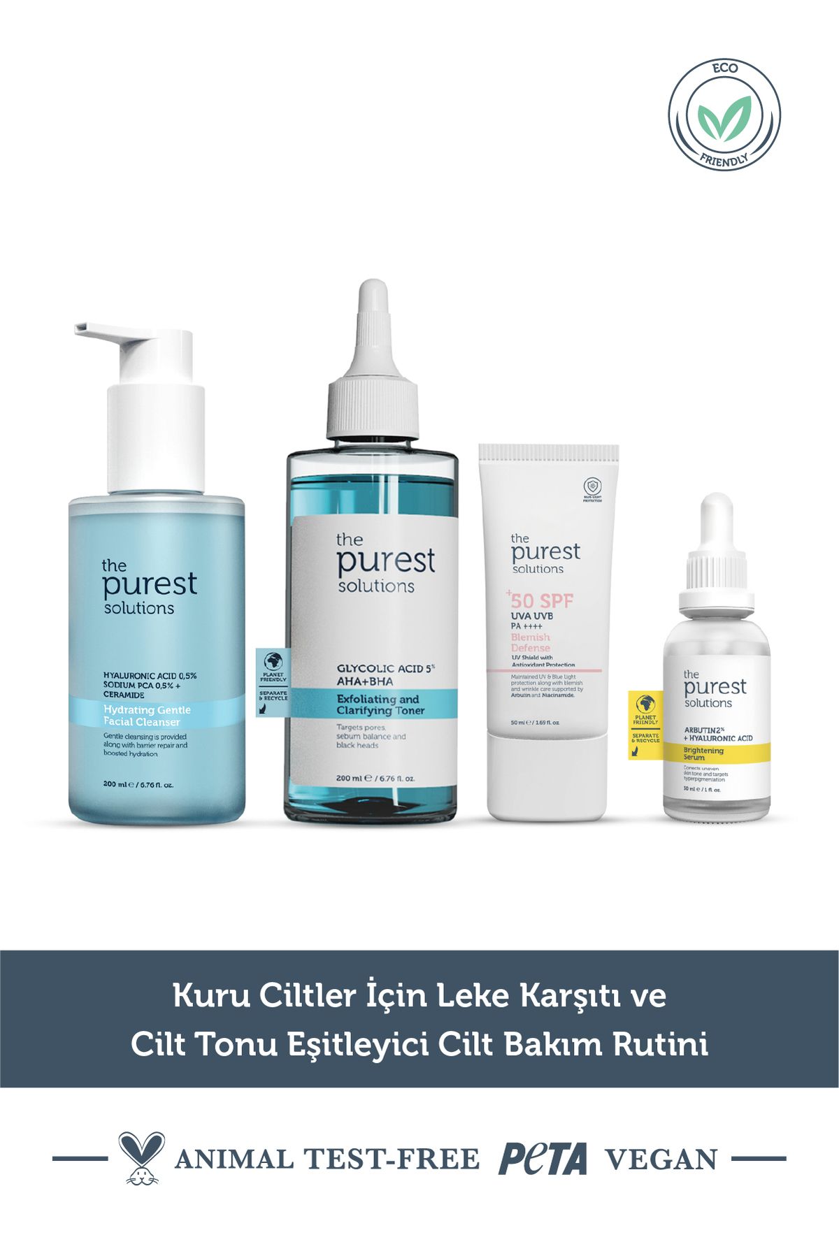 The Purest Solutions Kuru ve Lekeli Ciltler için Aydınlatıcı ve Cilt Tonu Eşitleyici Bakım Seti