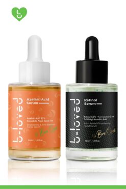 b-loved 2'li Cilt Bakım Seti Retinol % 0.3 (A Vitamini), Leke Karşıtı %10 Azelaik Asit Serumu