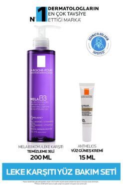 La Roche Posay Leke Karşıtı Cilt Bakım Seti:Mela B3 Koyu Leke Karşıtı Temizleme Jeli 200ml & Yüz Güneş Kremi SPF50+