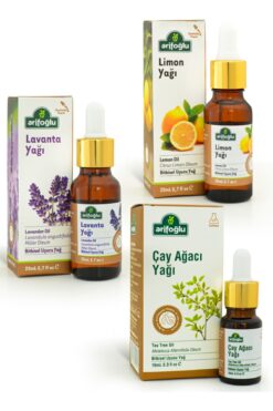 Arifoğlu Maskene Yastığına Birer Damla Çay Ağacı & Lavanta & Limon Yağı Seti
