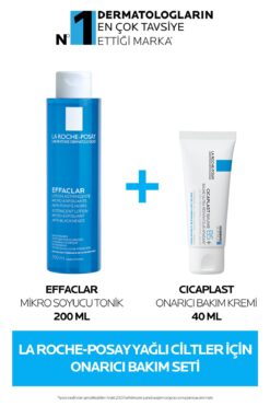 La Roche Posay Yağlı Ciltler İçin Onarıcı Bakım Seti: Effaclar Tonik 200ML& Cicaplast Onarıcı Bakım Kremi 40ML