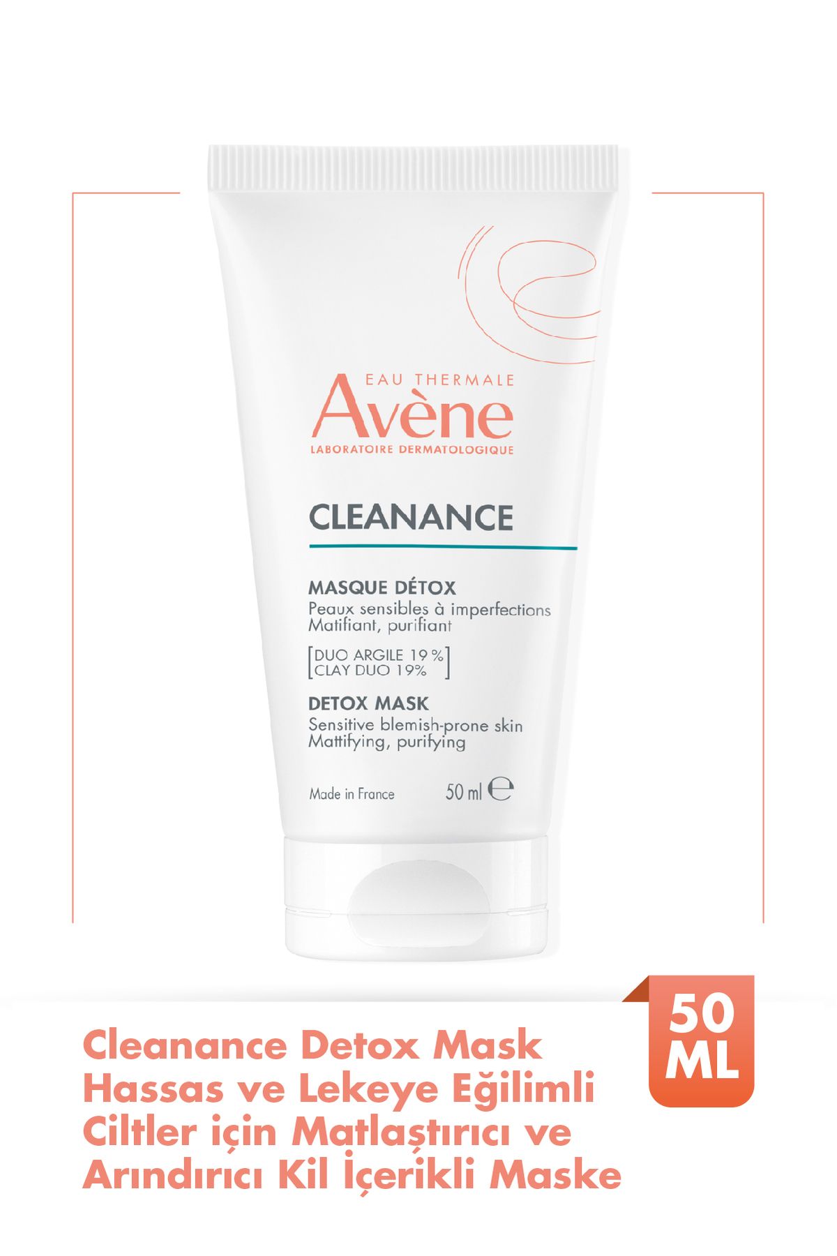 Avene Cleanance Hassas ve Lekeye Eğilimli Ciltler için Matlaştırıcı ve Arındırıcı Kil Maskesi 50 ml
