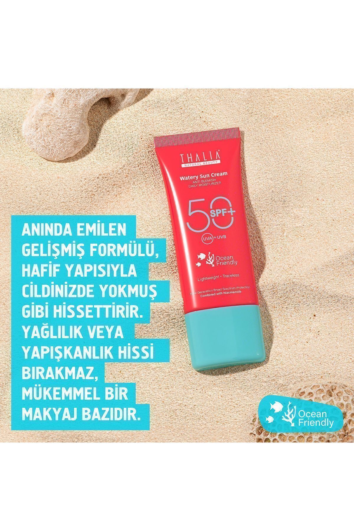 Thalia 50spf Yeni Nesil Hibrit Filtreli Su Bazlı Yüz Güneş Kremi 50ml - Görsel 2