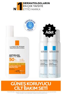 La Roche Posay Güneş Koruyucu Cilt Bakım Seti: Anthelios Uvmune Yüz Güneş Kremi 50ML&Termal Su 50MLX2