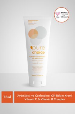 Pure Choice Vitamin C ve Vitamin B Complex Cilt Bakım Kremi 75 ML (%10 Vitamin C + %10 Vit. B - B1,B3,B5,B6,B7)