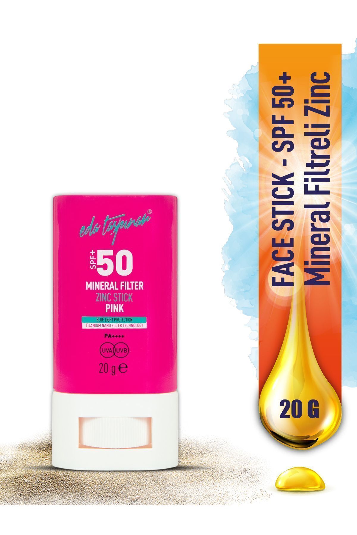Eda Taşpınar SPF 50+ Mineral Filtreli Pembe Zinc Stick (EGY0031) - Görsel 2