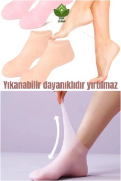 DUFF CLEAN 1 ÇİFT Silikon Ayak Bakım Çorabı Nemlendirici Jel Çorap Çatlak Önleyici Ölü Deri Atıcı Çorap