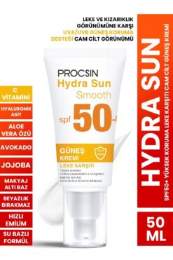 PROCSIN Hydra Sun Spf50+ Yoğun Nemlendirici Yatıştırıcı Leke Karşıtı Cam Cilt Güneş Kremi Pa++++