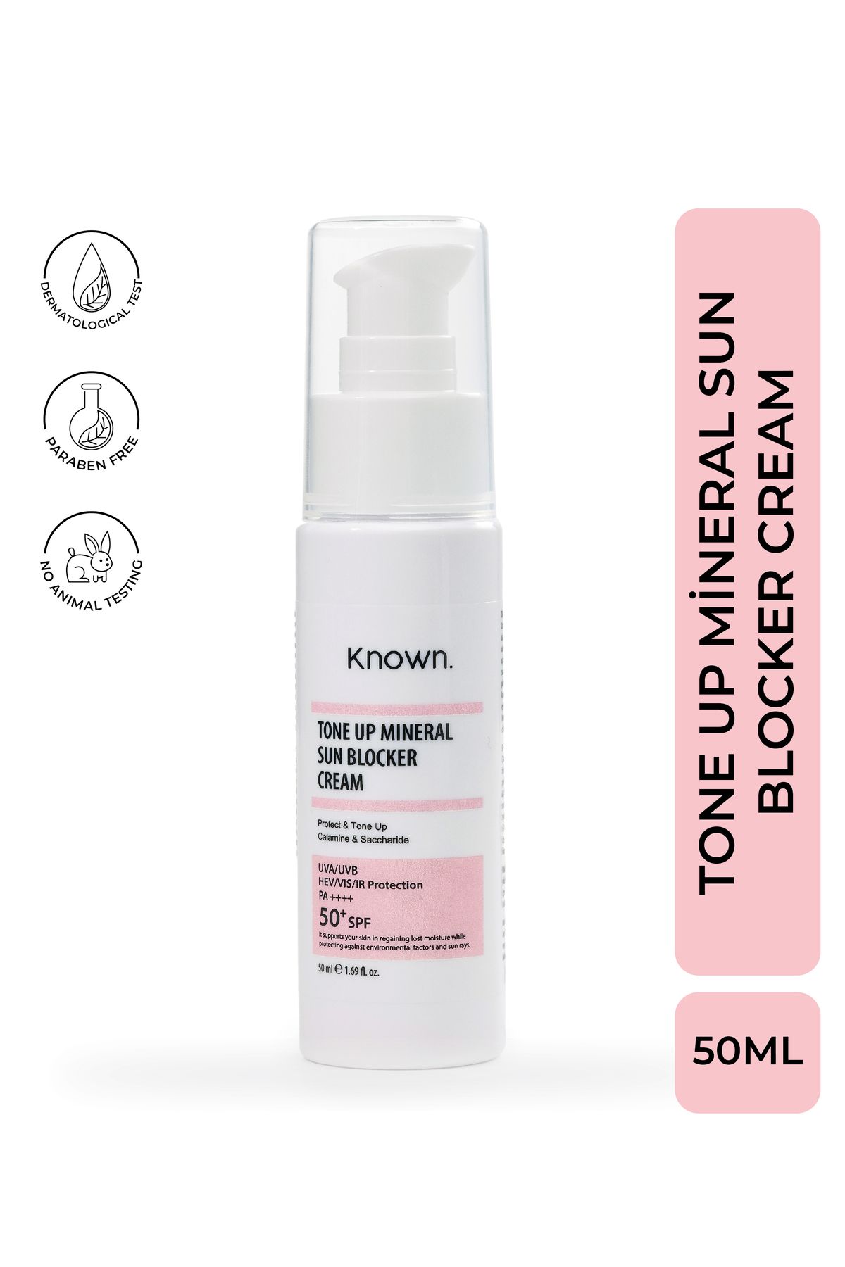 KNOWN. Güneş Kremi | SPF 50+ Pembe Ton Eşitleyici (Pink Tone-Up) Güneş Kremi |