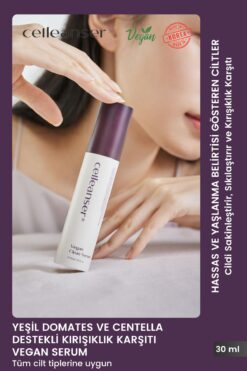 celleanser Yaşlanma Karşıtı, Nemlendirici, Bariyer Onarıcı, Besleyici, Antioksidan Vegan Yüz Serumu