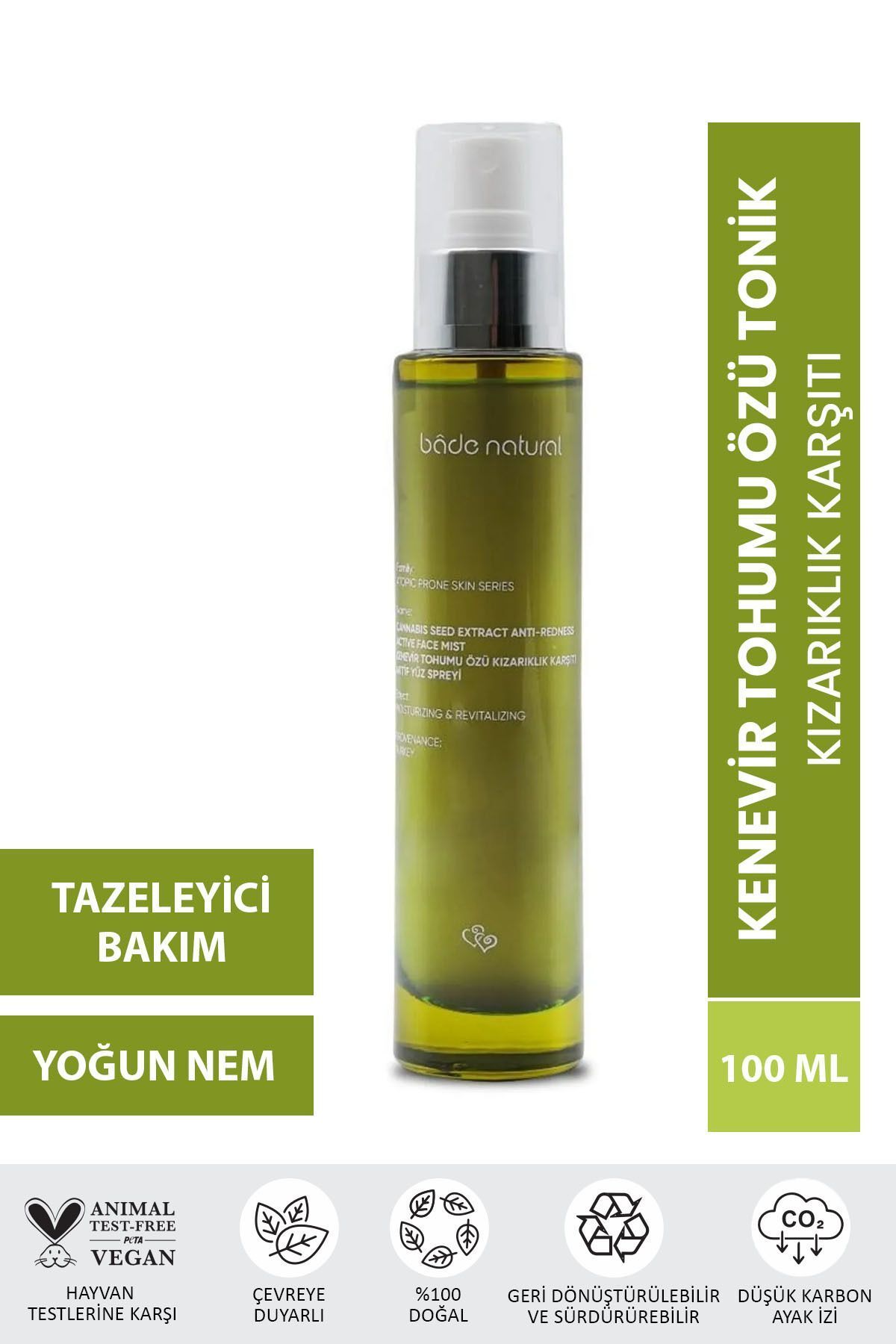Bade Natural Kenevir Tohumu Özü Kızarıklık Karşıtı Tonik 100 ml