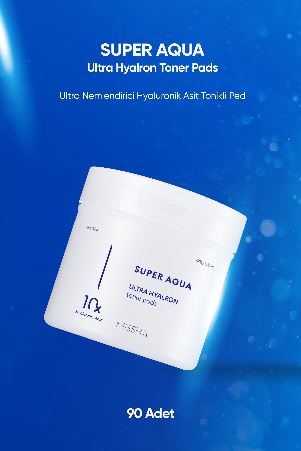 Missha 10 Farklı Hyaluronik Asit Kompleksi İçeren Arındırıcı Tonik Pad Super Aqua Ultra Hyalron Toner Pads