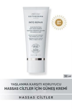 Institut Esthederm Into Repair Güneşe Karşı Toleransı Düşük Ciltlere Yaşlanma Karşıtı Yüksek Korumalı Güneş Kremi 50ML