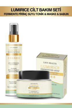Lien Beaute Lumirice Fermente Pirinç Suyu Maske, Tonik, Sabun Asya Kültürü Cilt Bakım Seti