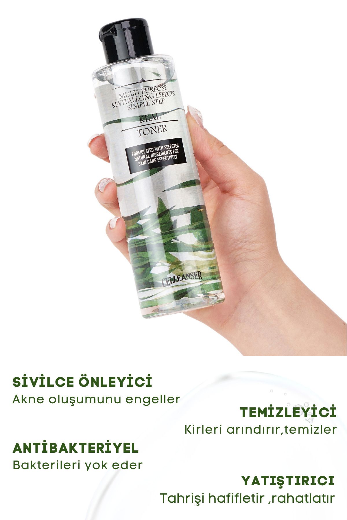 celleanser Çay Ağacı Içeren Sivilce Ve Akne Karşıtı, Yatıştırıcı, Temizleyici Yüz Tonik - Görsel 2