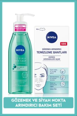 NIVEA Siyah Nokta Temizleyici Burun T-bant Ve Derma Skin Clear Karşıtı Yüz Temizleme Jeli 150ml