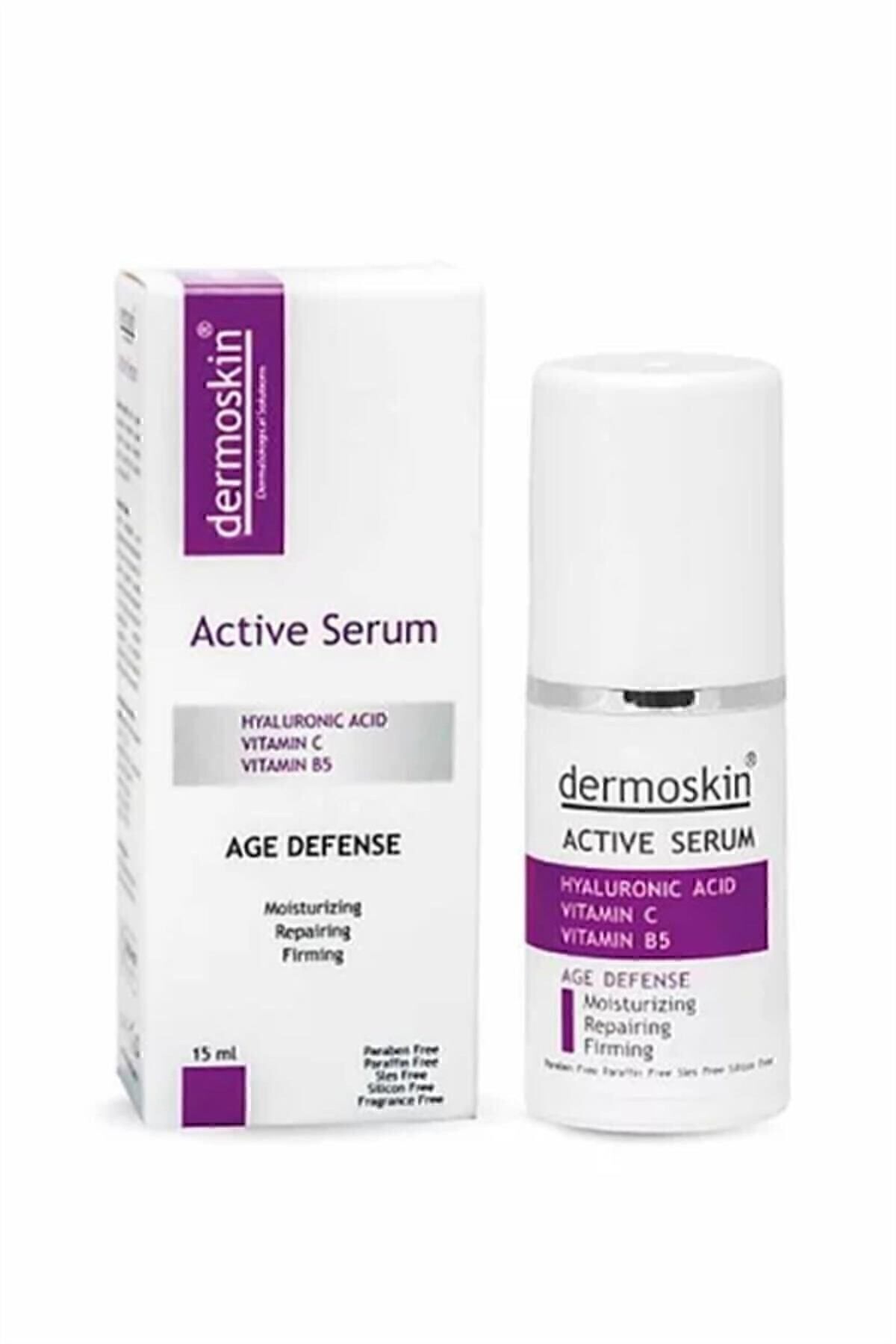 Dermoskin Active Serum | Hyaluronik Asit | C Vitamini Cilt Bakımı | Yüz Nemlendirici | Cilt Serumu | 15 ml