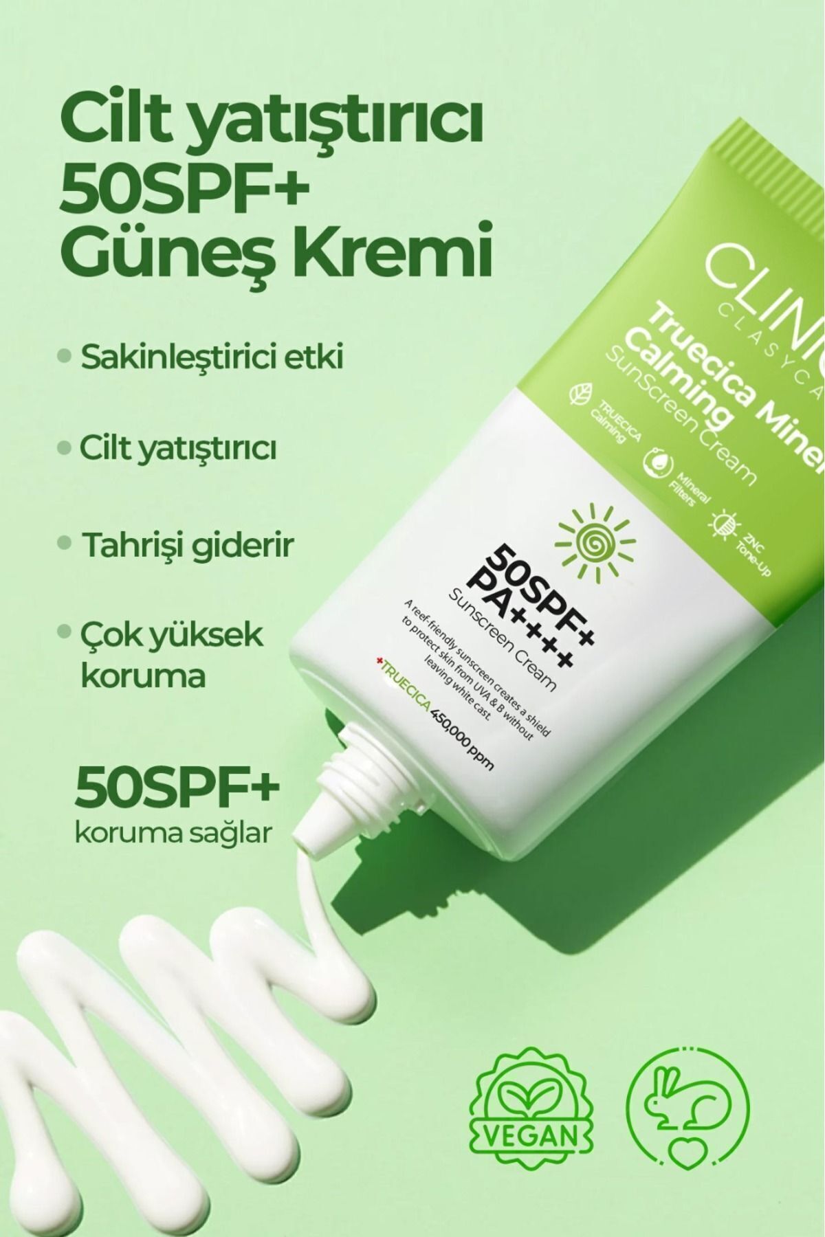 Clasy Care Yüz Güneş Kremi, Vücut Güneş Kremi Truecica Mineralli Ton Eşitleyici Spf50 Güneş Kremleri 50 ml - Görsel 2